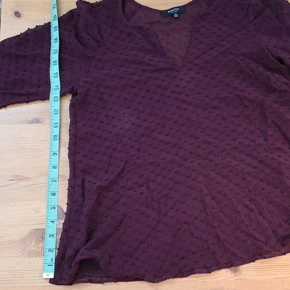 Babaton Aritiza Silk-blend burgundy 3/4 sleeve - Picture 7 of 7